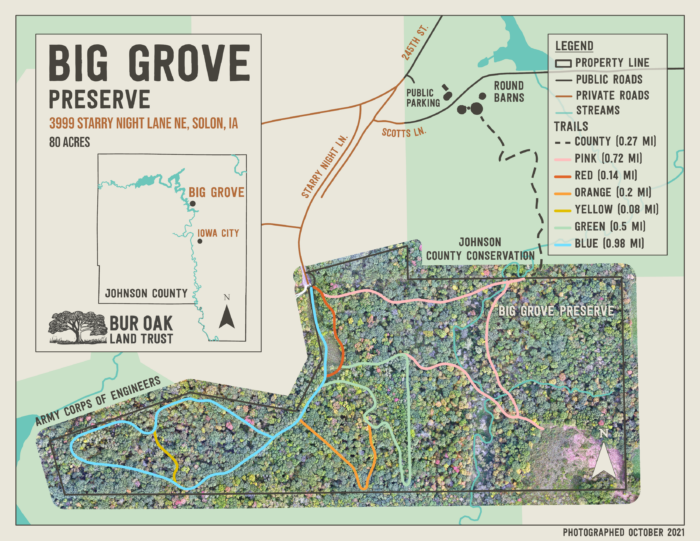 Big Grove Preserve map